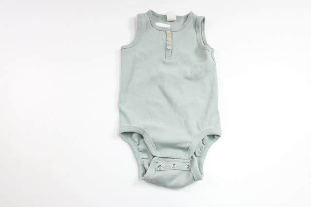 Ribbed linen bodysuit from H&M - Size 80 - Green