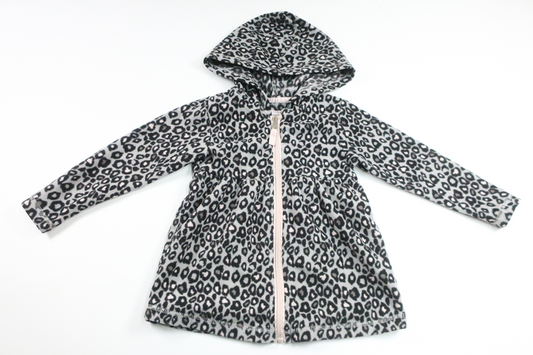 Leopard-print fleece cardigan from My Wear Young - Size 98/104 - Grey