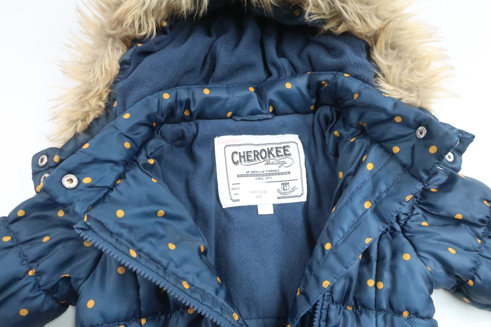 Polka Dot Winter Jacket from Cherokee - Size 98 - Navy Blue