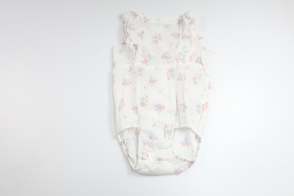 Floral bodysuit with ruffle from H&M - Size 80 - White