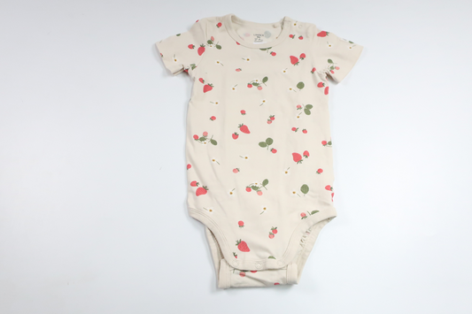 Bodysuit with strawberries from Lindex - Size 80 - Beige
