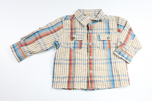 Checked shirt from Name It - Size 74 - Beige