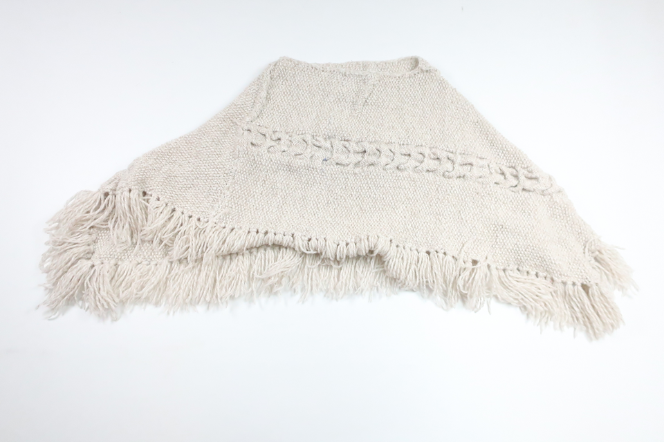 Knitted poncho from Unknown - Size 98/104 - Beige