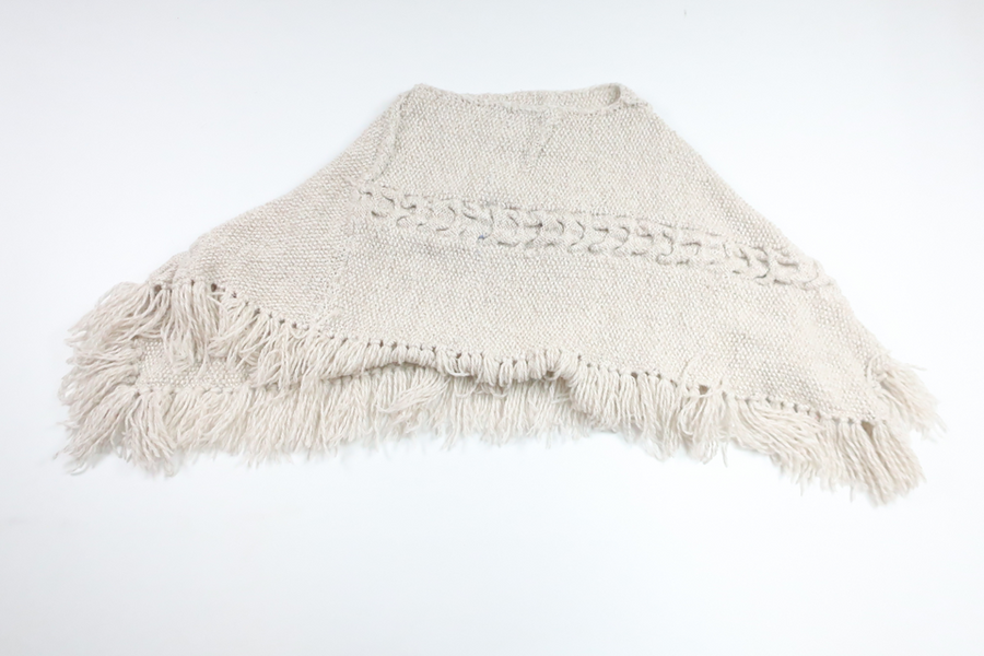 Knitted poncho from Unknown - Size 98/104 - Beige
