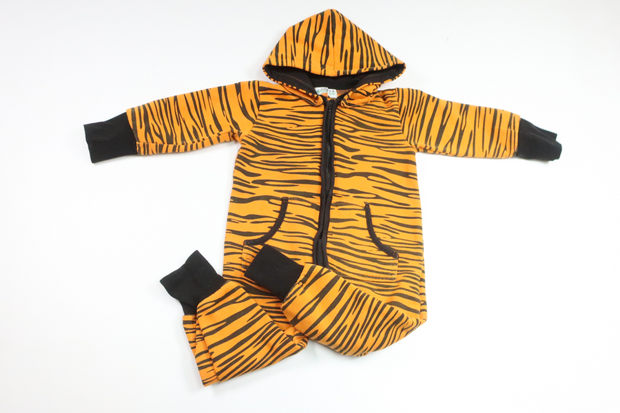 Tiger patterned overalls from Petter & Kajsa - Size 80 - Orange
