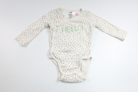 Polka dot wrap bodysuit from H&amp;M - Size 62 - Off-white