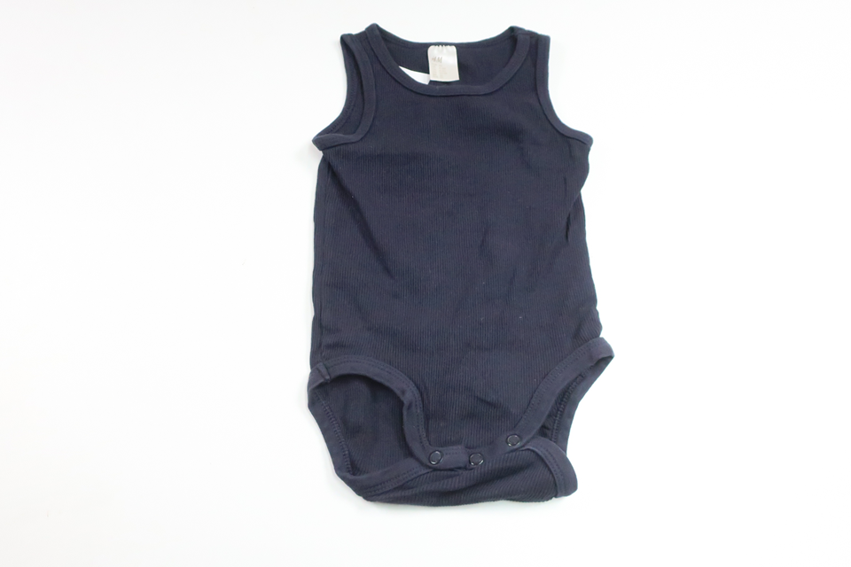 Ribbed linen bodysuit from H&M - Size 68 - Navy blue