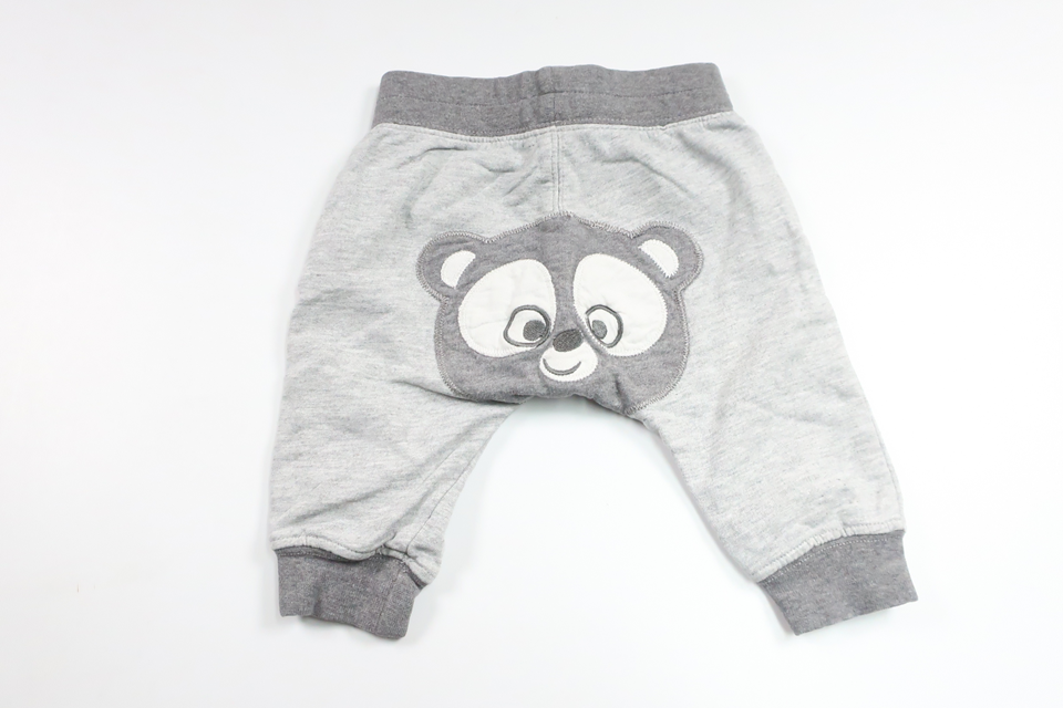 Pants with teddy bear from Newbie - Size 62 - Grey