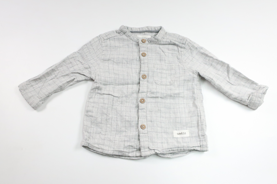 Checked shirt from Newbie - Size 68 - Grey