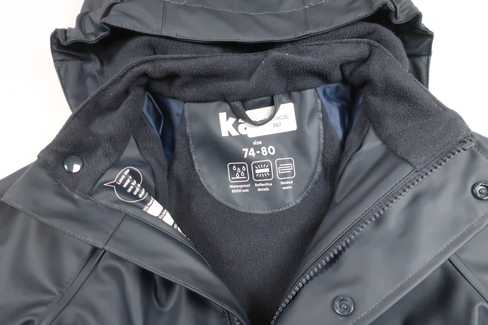Fleece-lined rain jacket from KAXS - Size 74/80 - Navy blue