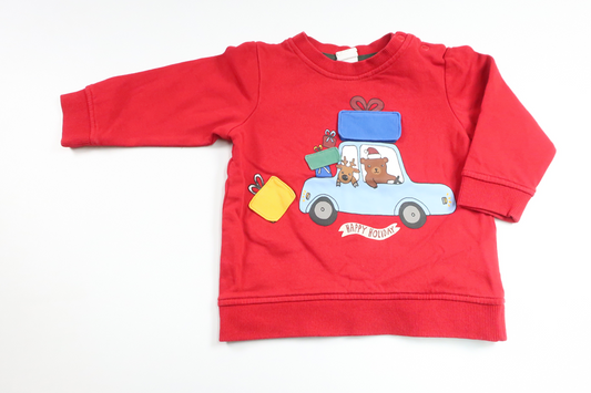 Sweatshirt with Christmas motif from H&amp;M - Size 80 - Red