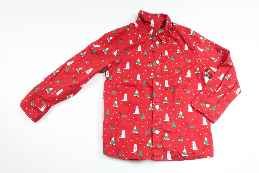 Shirt with Christmas motif from H&amp;M - Size 104 - Red