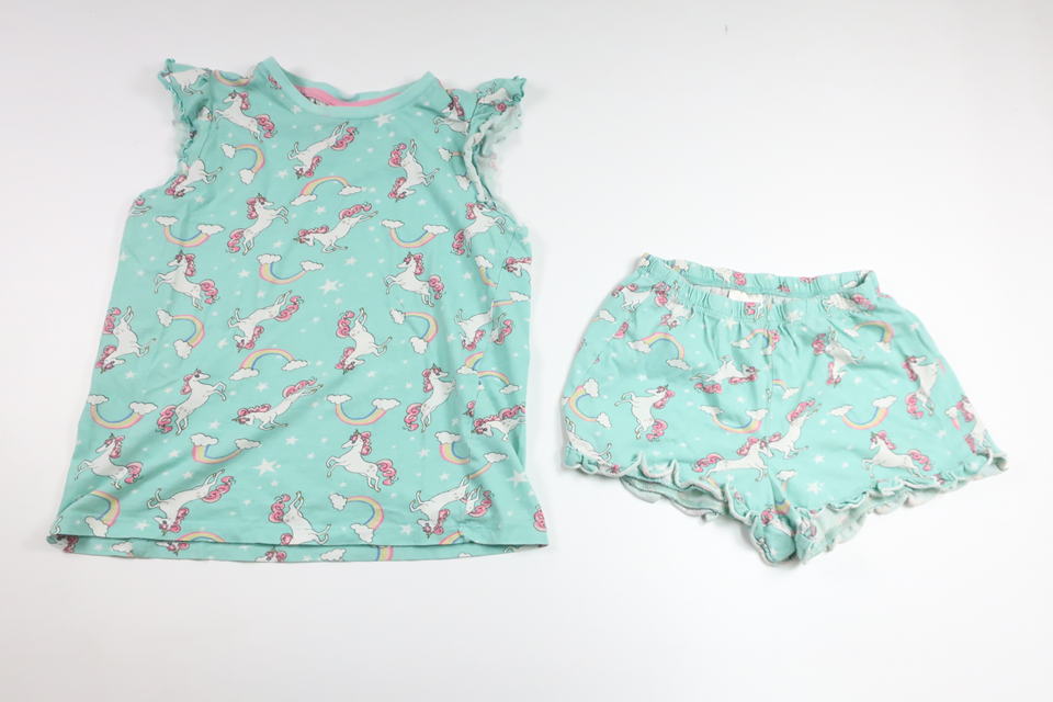 Two-piece pajamas with unicorns from Lindex - Size 122/128 - Blue