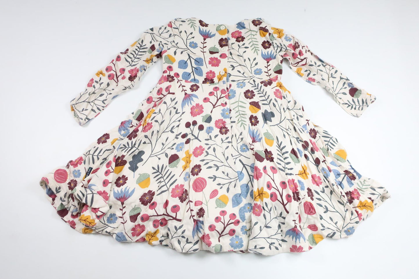 Floral twirl dress from Polarn o. Pyret - Size 104 - Off-white