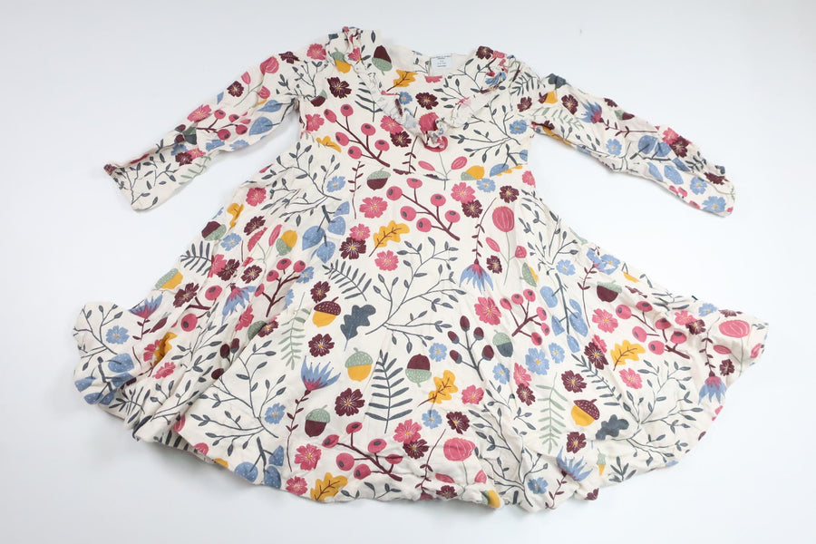 Floral twirl dress from Polarn o. Pyret - Size 104 - Off-white