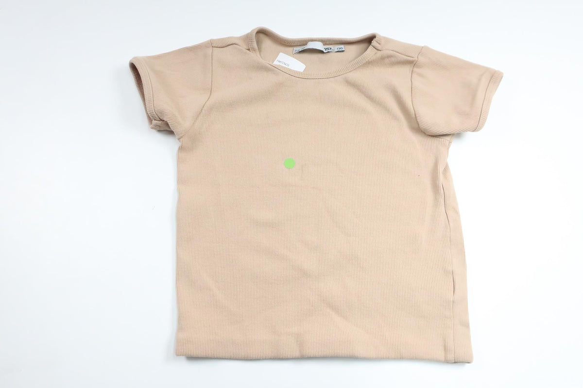 Ribbed t-shirt from Lager 157 - Size 130 - Beige