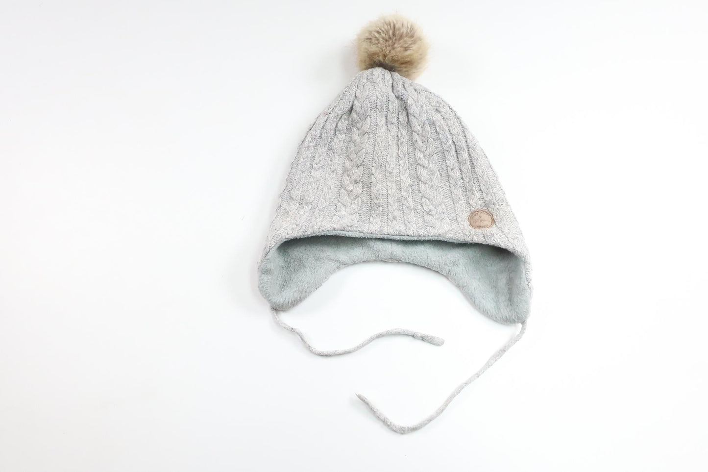 Fleece-lined hat with tassel from H&M - Size 110/128 - Grey