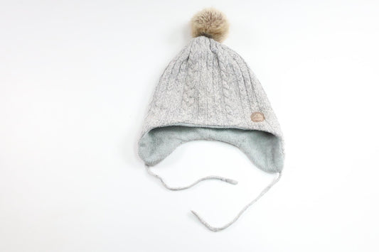 Fleece-lined hat with tassel from H&M - Size 110/128 - Grey