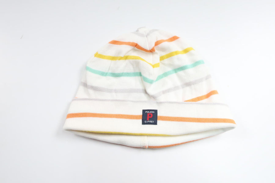 Striped hat from Polarn o. Pyret - Size 42 - White