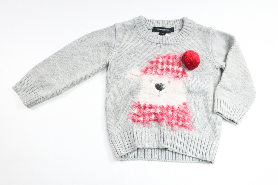 Knitted sweater from My Wear Baby - Size 80 - Grey