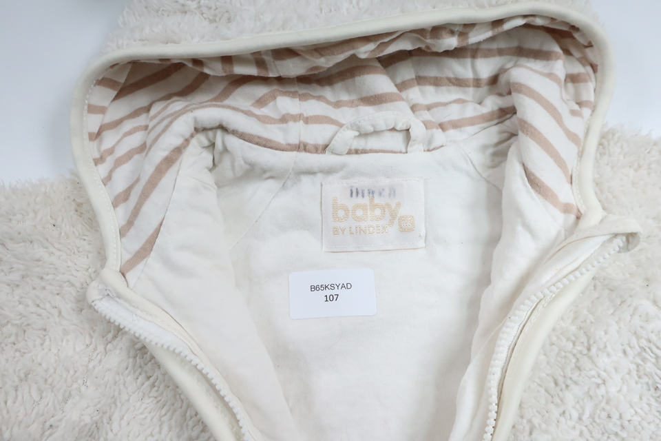 Fleece hooded jacket from Lindex - Size 86 - White