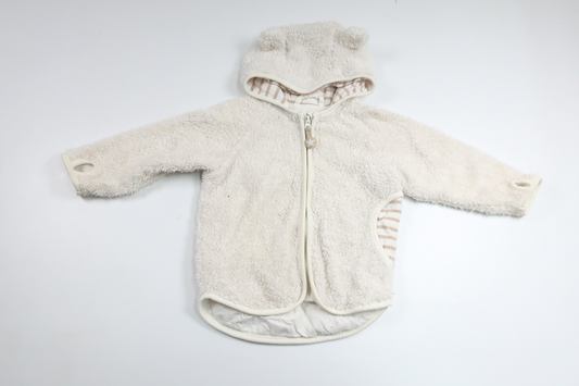Fleece hooded jacket from Lindex - Size 86 - White