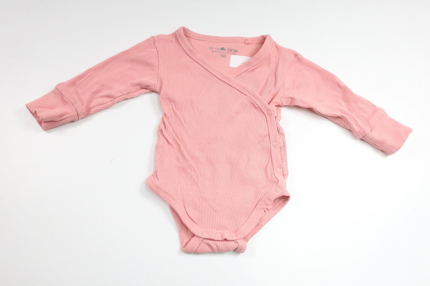 Ribbed wrap bodysuit from Tiny One - Size 50 - Pink
