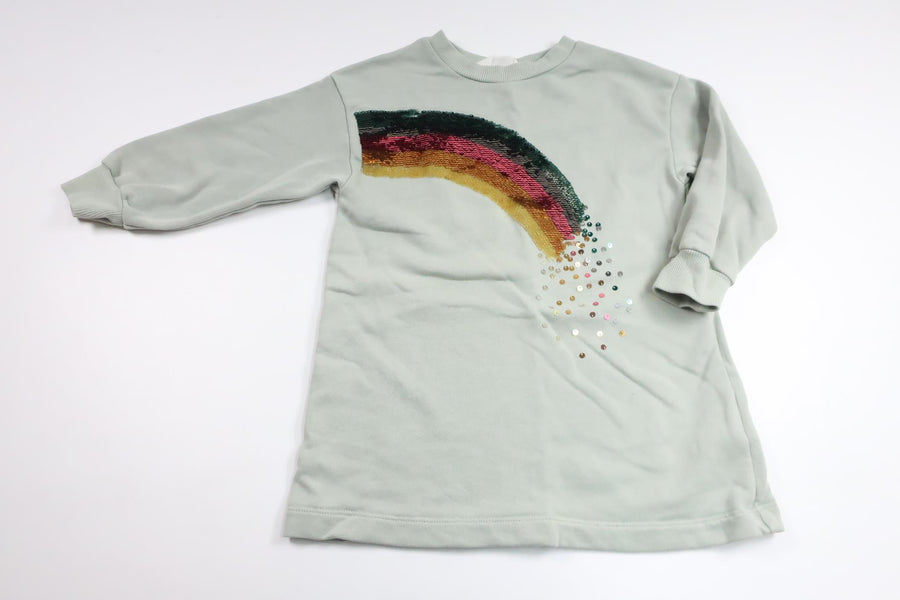 Sweatshirt dress with reversible sequins from H&M - Size 104 - Green