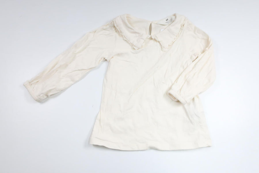 Sweater with collar from H&M - Size 92/98 - Off-white