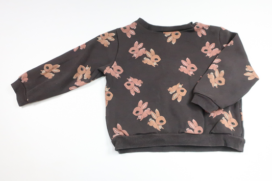Sweatshirt with rabbits from H&M - Size 110/116 - Brown