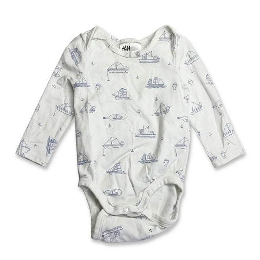 Mönstrad body från H&M - Storlek 62 - Blå