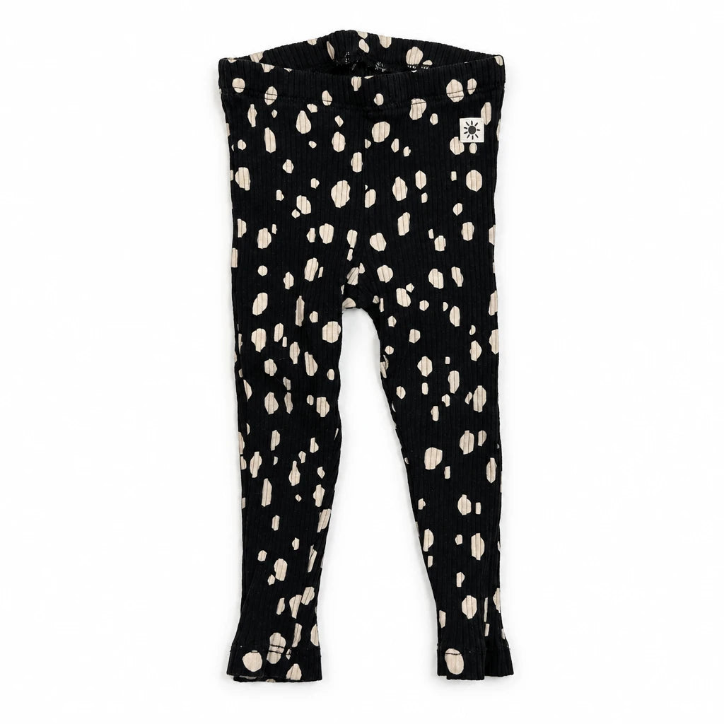 Mönstrade leggings från Lindex - Storlek 74 - Svart