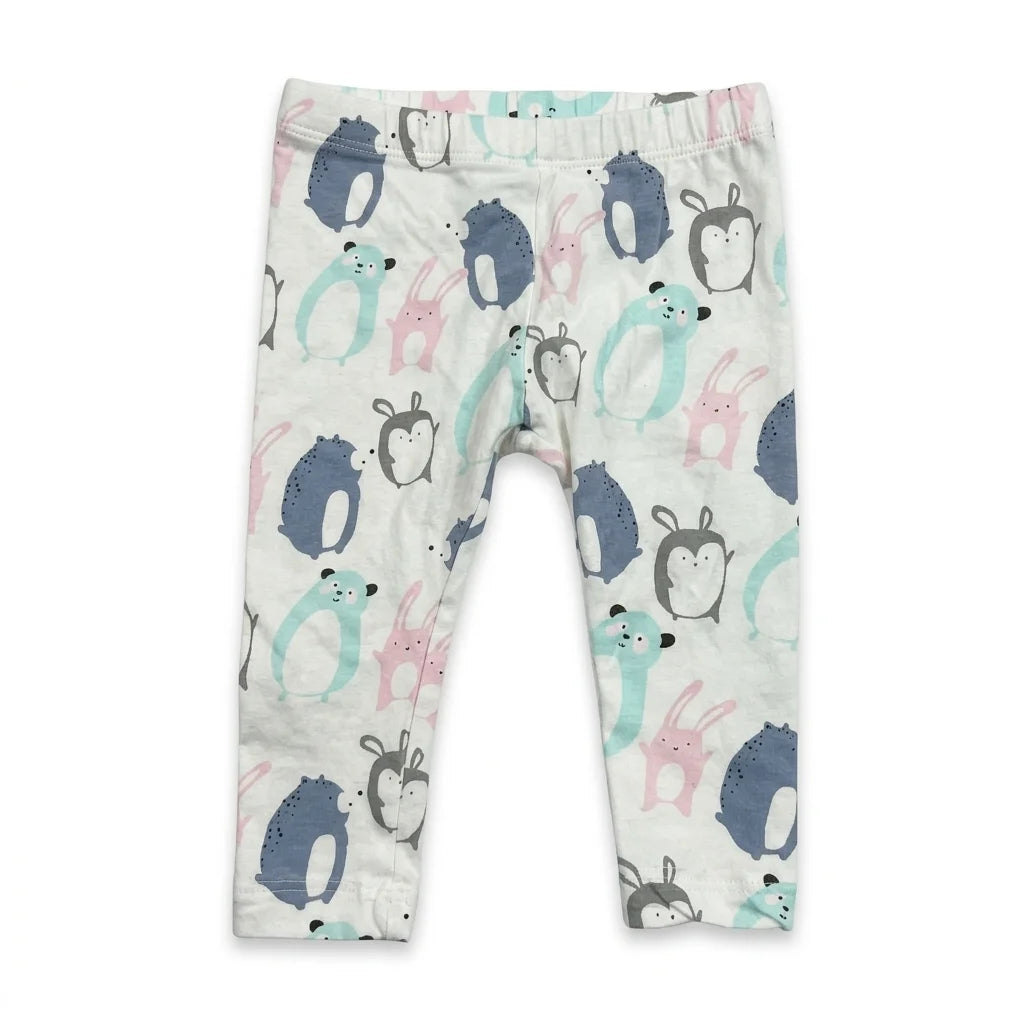 Djurmönstrade leggings från Lindex - Storlek 68 - Vit