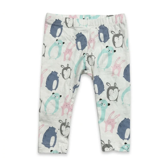 Djurmönstrade leggings från Lindex - Storlek 68 - Vit
