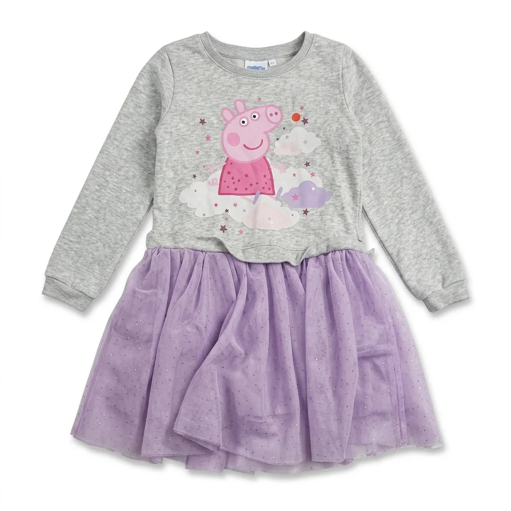 Mönstrad klänning från Peppa Pig - Storlek 98/104 - Glittrig