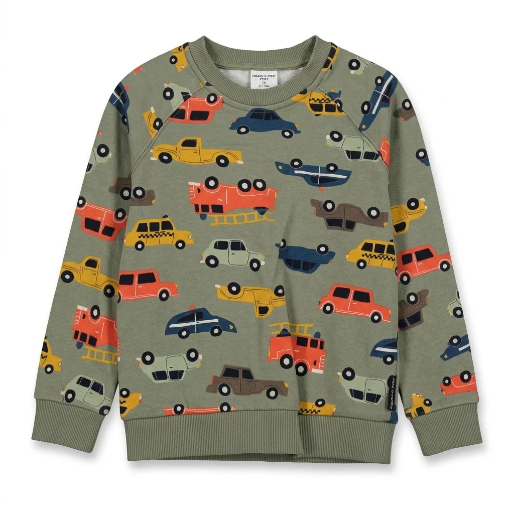 Mönstrad sweatshirt från Polarn o. Pyret - Storlek 98 - Grön