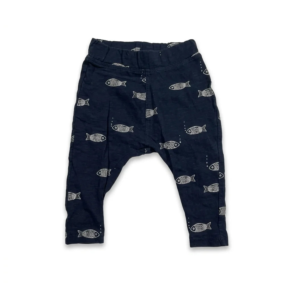 Mönstrade leggings från Lindex - Storlek 62 - Marinblå