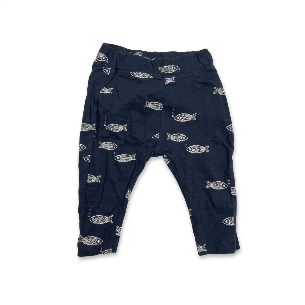 Mönstrade leggings från Lindex - Storlek 62 - Marinblå