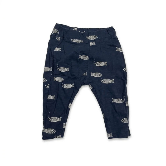 Mönstrade leggings från Lindex - Storlek 62 - Marinblå