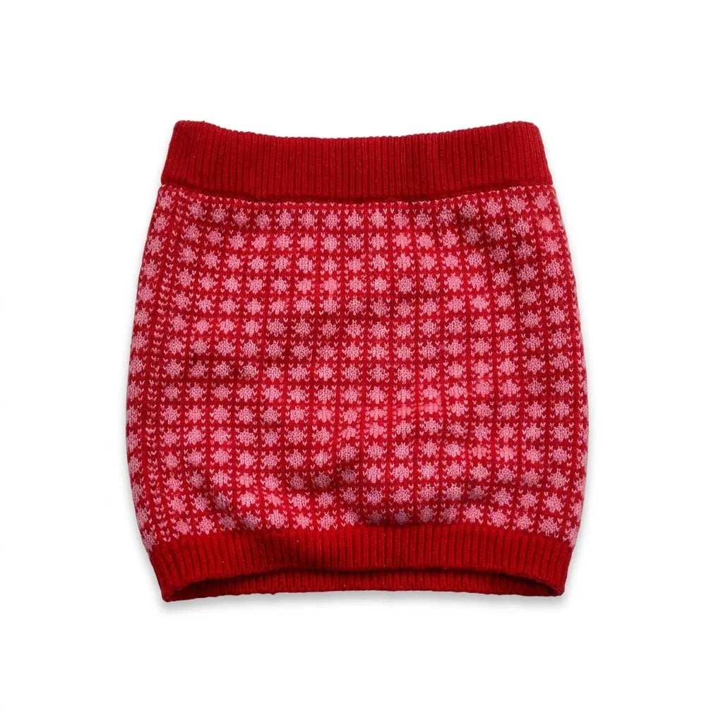 Rutig kjol från Holly & Whyte - Storlek EUR 92 - Röd