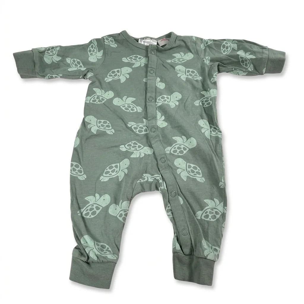 Djurmönstrad pyjamas från H&M - Storlek 56 - Grön