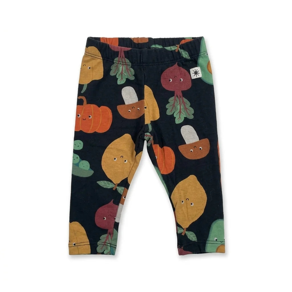 Mönstrade leggings från Lindex - Storlek EUR 62 - Svart