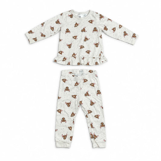 Set med rådjurstryck från H&M - Storlek 80 - Benvit
