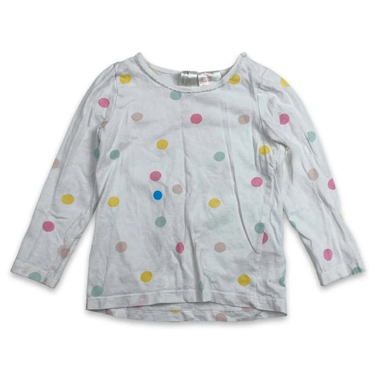 Prickig pyjamas från H&M - Storlek 86 - Vit