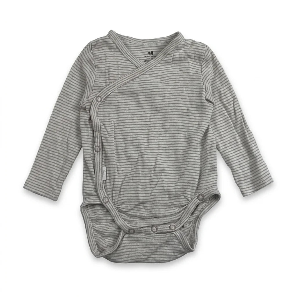 Randig body från H&M - Storlek 68 - Beige