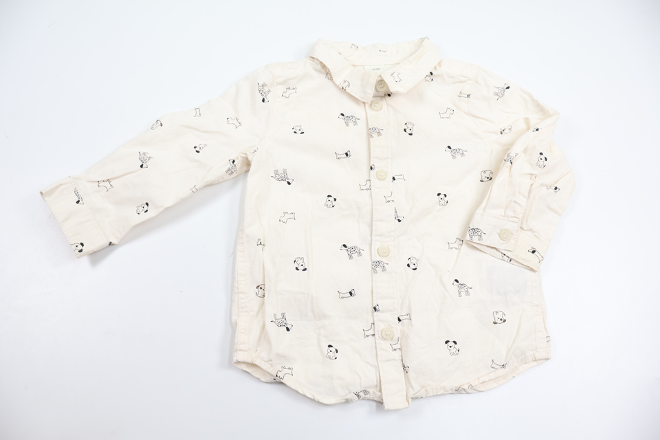 Shirt with dogs from H&M - Size 80 - Off-white