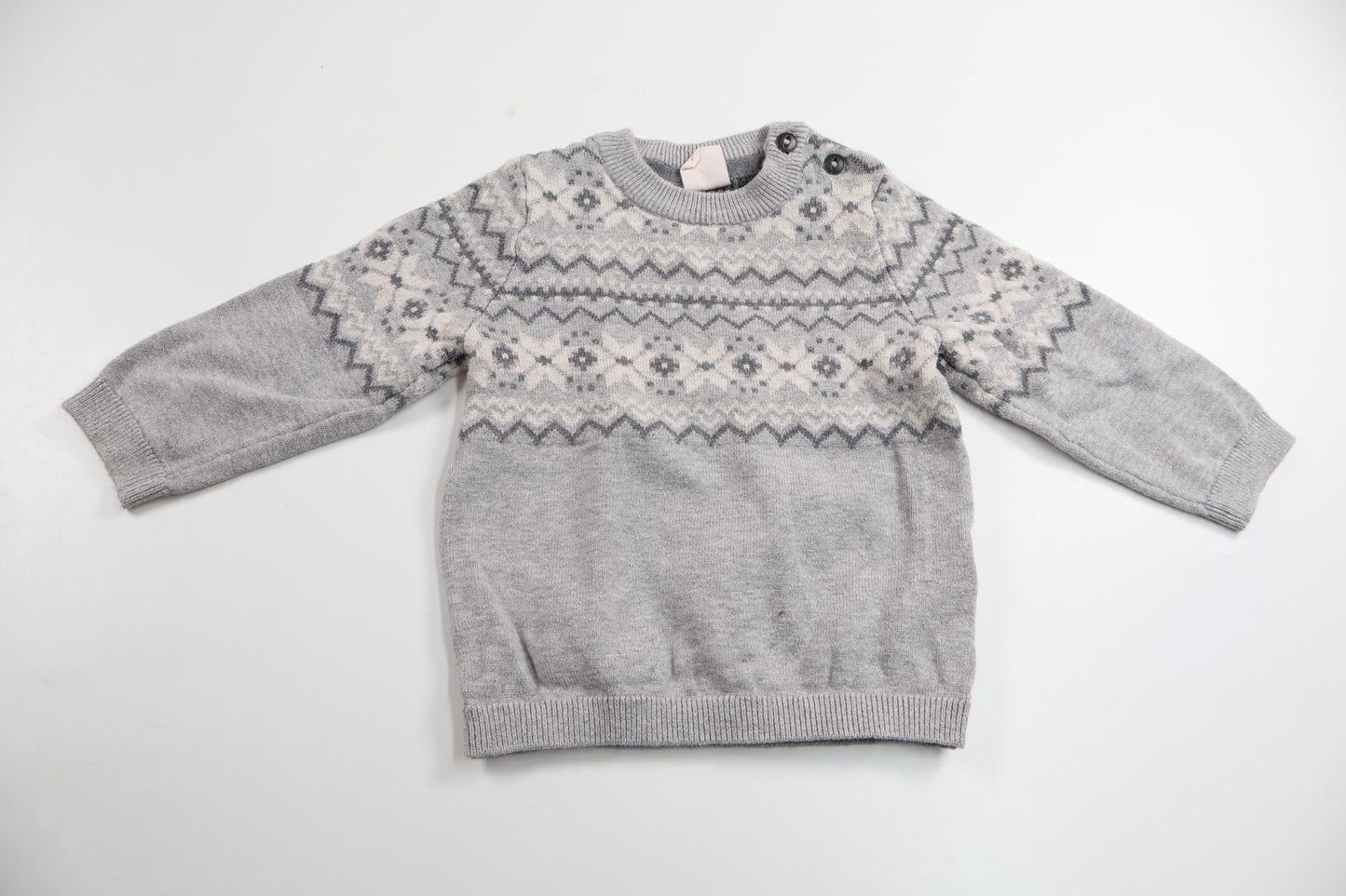 Stickad tröja från H&M - Storlek 68 - Grå