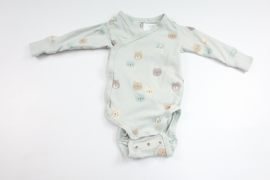 Wrap-around bodysuit with cats from Lindex - Size 62 - Blue
