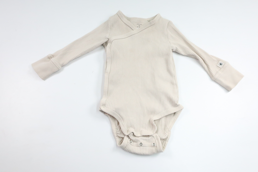 Ribbed wrap bodysuit from Lindex - Size 68 - Off-white