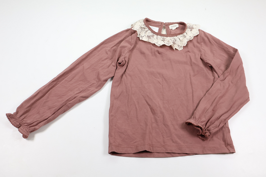 Newbie top with lace collar - Size 122/128 - Purple